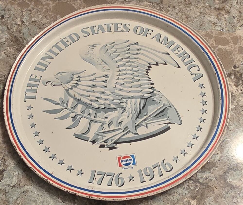 Vintage 1976 Pepsi Cola Metal Serving Tray USA Bicentennial 16”